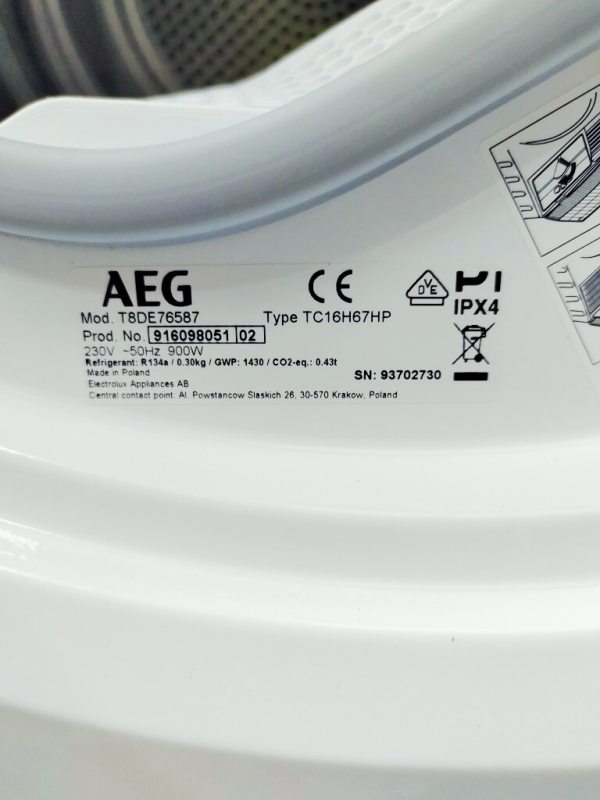 Сушильна машина AEG 8000 Series T8DE76587