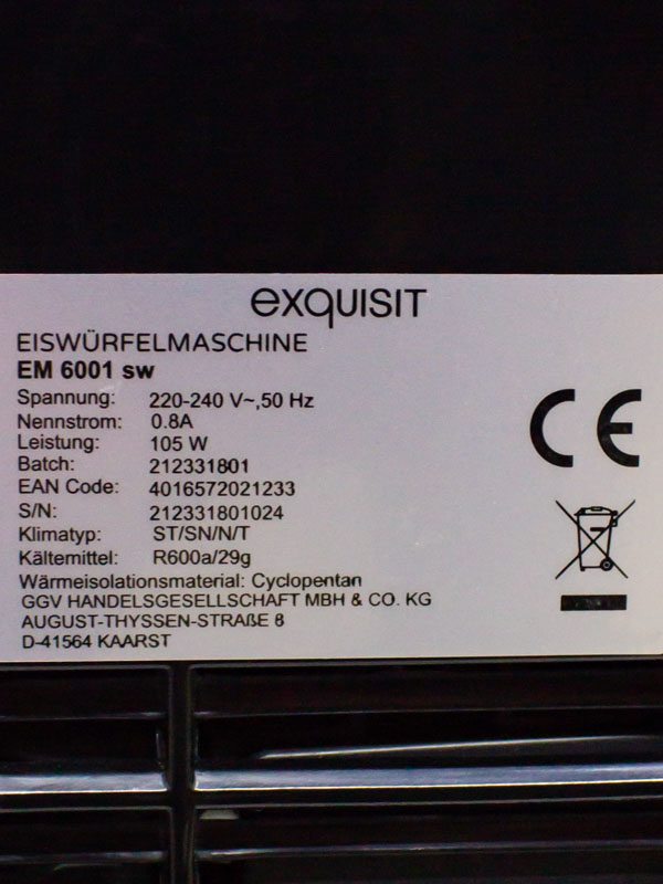 Льодогенератор Exquisit EM 6001 SW