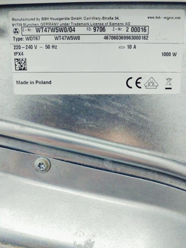 Сушильна машина Siemens IQ700 WT47W5W0 04