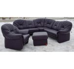 Комплект мебели диван + кресло+пуфик кожаный фиолетовый 2211221110