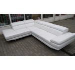 Угловой диван кожаный белый 1111111104