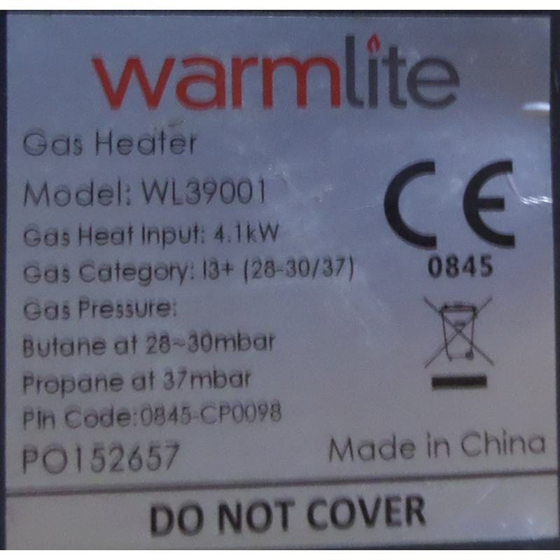 Обігрівач газовий кераміка WarmLite WL 39001 14.4 kW