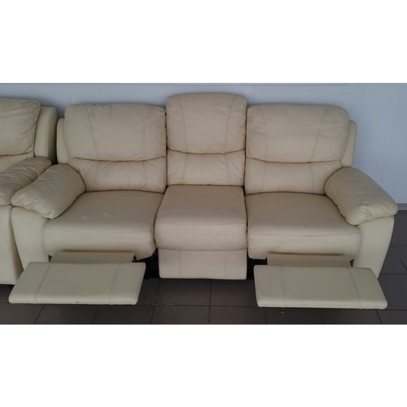 Комплект мебели два дивана кожаный белый 2712271202