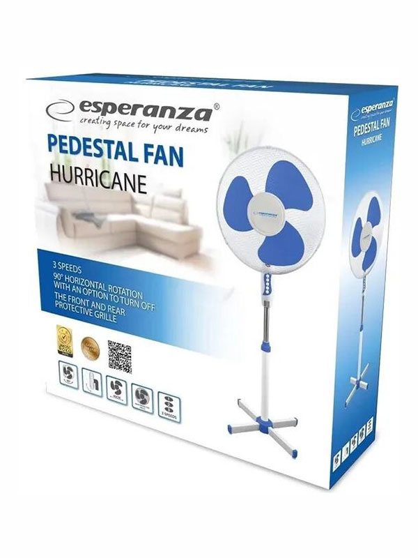 Вентилятор для підлоги Esperanza Hurricane EHF001WB 50w Blue