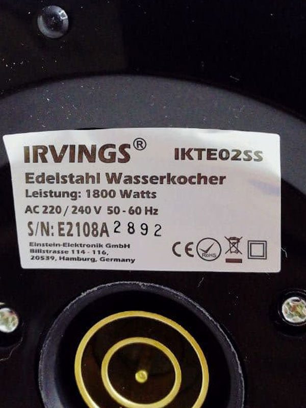 Електрочайник Irvings IKTE02SS