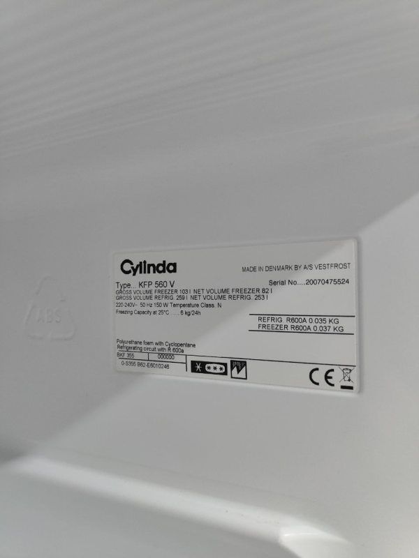 Холодильник двокамерний Cilinga KFP560V150W 253+82л sn 20070475524 n476