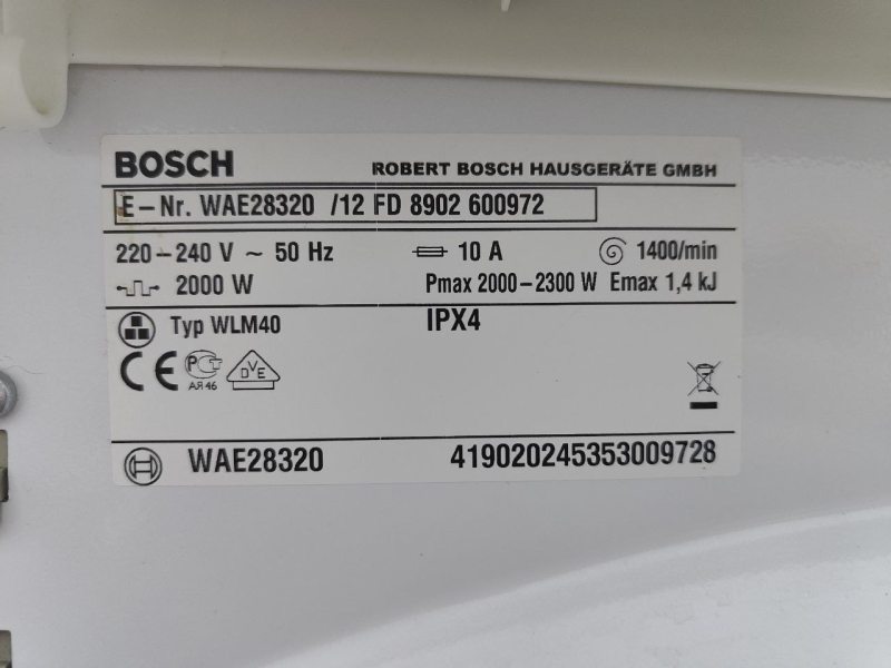 Пральна машина Bosch Maxx6 WAE28320 2300W 6кг sn 8902600972