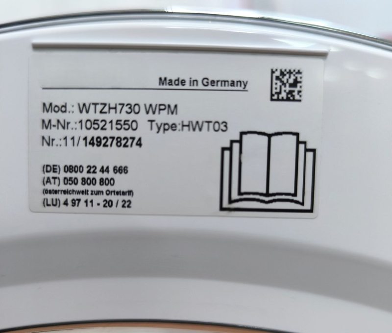 Пральна машина з сушінням Premium WTZH 730 8-5кг sn 11149278274