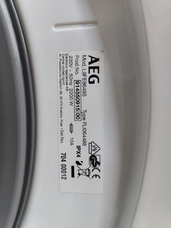 Пральна машина AEG L9FE86495 2200W sn 70400012