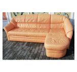 Угловой диван кожаный оранжевый 0402040206