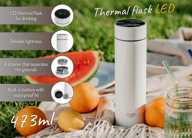 Термос Adler AD 4506 white LED 473ml