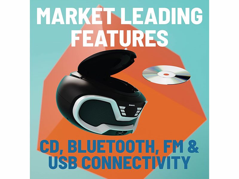 Аудіо програвач Oakcastle CD200 FM Bluetooth CD USB AUX Black