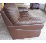 Комплект мебели два дивана тройка и двойка + кресло реклайнер кожаный коричневый