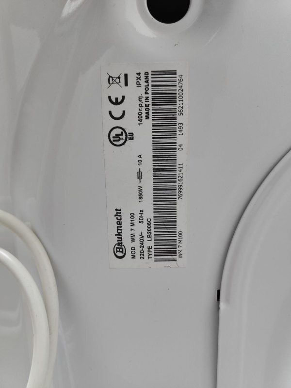 Пральна машина Bauknecht WM7 M100 1850W 7кг sn 562110024764