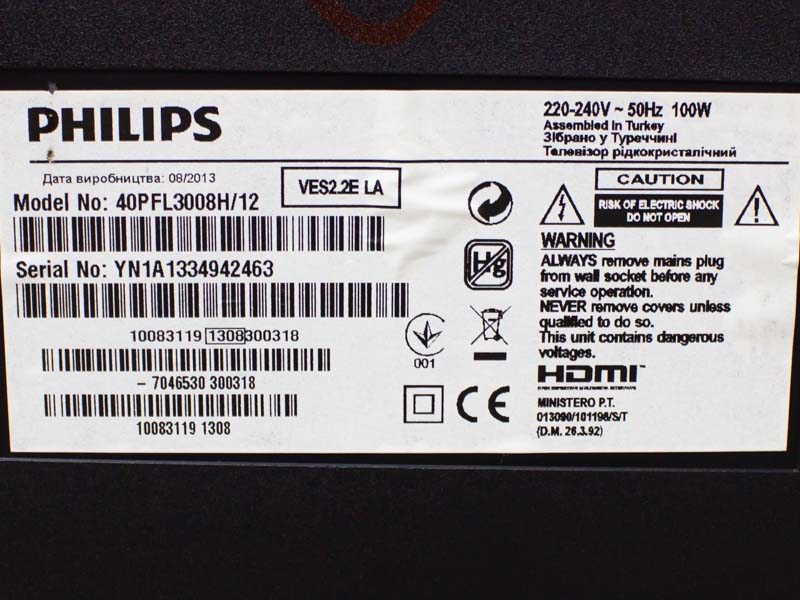 ТБ 40 Philips 40PFL3008H 12 LCD Full HD