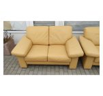 Комплект мебели два дивана кожаный кремовый 1410141003