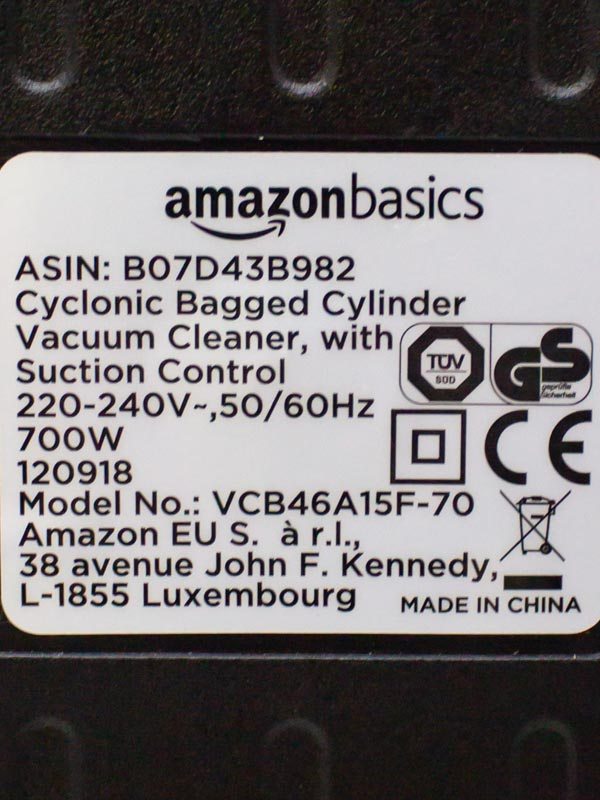 Пилосос Amazon Basics VCB46A15F 70