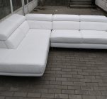Угловой диван кожаный белый 1111111104