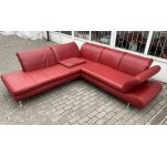 Угловой диван кожаный красный 13121914