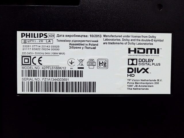 ТБ 42 Philips 42PFL6188K 12 LED Smart TV Full HD 3D