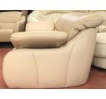 Комплект мебели два дивана двойка + кресло кожаный бежевый