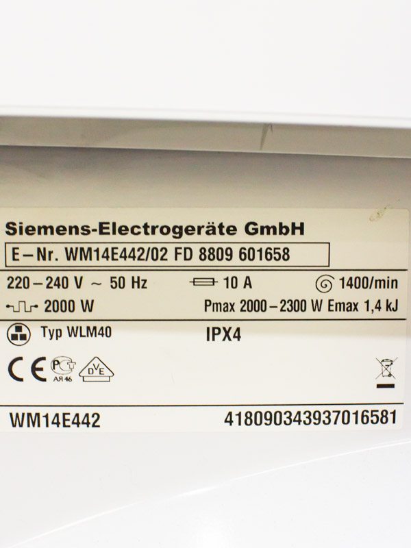 Пральна машина Siemens WM14E442 02