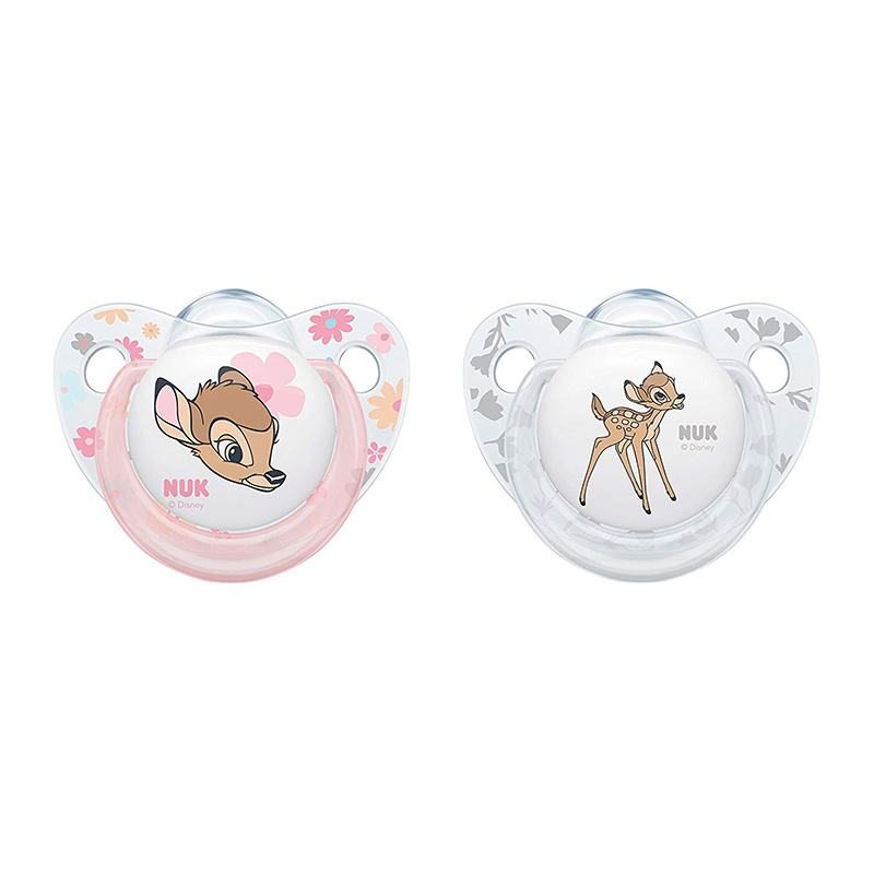 Силиконовая детская соска NUK Disney Baby Bambi ортодонтическая 0-6 месяцев 2 шт