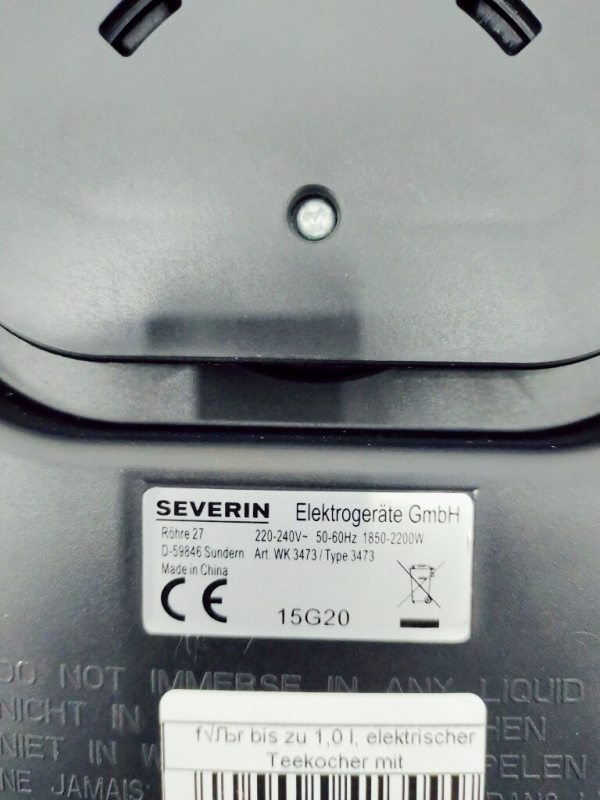 Електрочайник із регулюванням температури Severin WK 3473 2200w